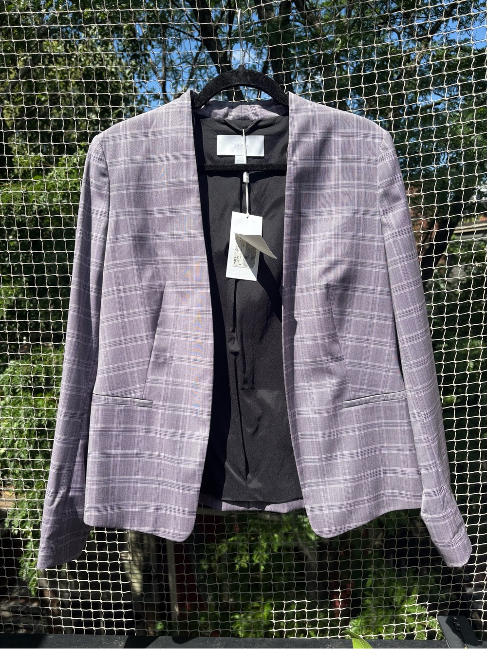 Boss Lavender Plaid Suit Jacket